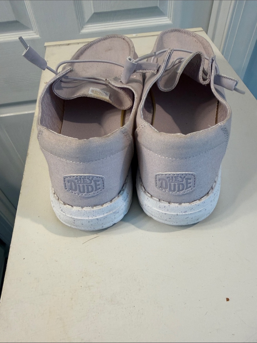 Hey Dude Women's lilac Slip-On Canvas Moccasins - Picture 2 of 4